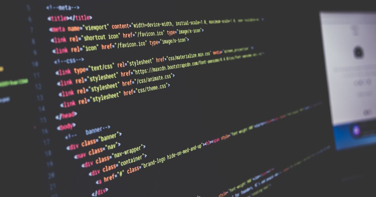 Code displayed on a dark screen